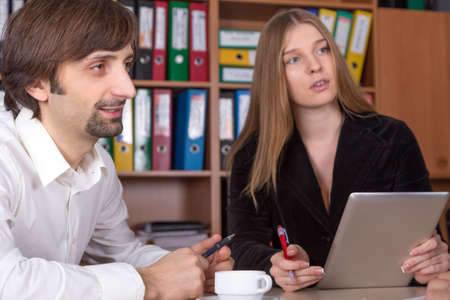 Discussion at Business Meeting in Office Interiorの写真素材
