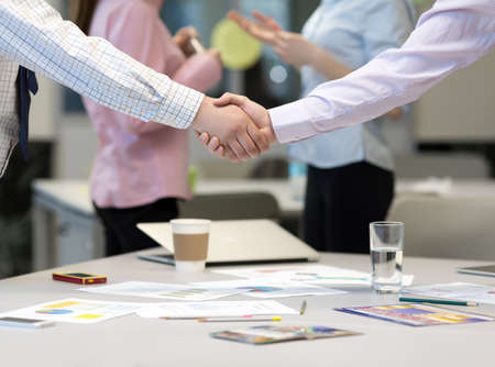 Business people shaking hands after meeting discussionの写真素材