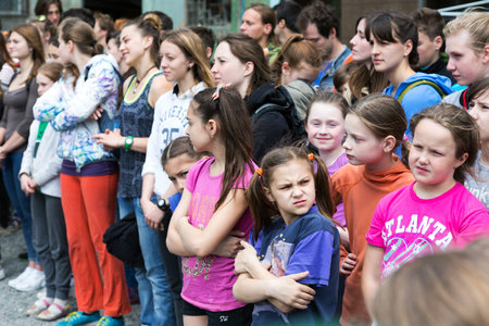 Opening ceremony of Climbing Championship - group of children