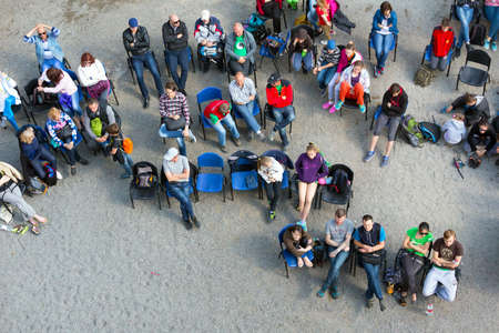 Crowd of Audience watching Rock Climbing competitionsのeditorial素材