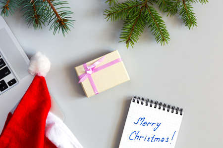 Business Table top View Christmas Theme Itemsの写真素材