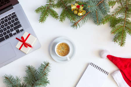 Christmas Shopping on Web Concept with seasonal Itemsの写真素材