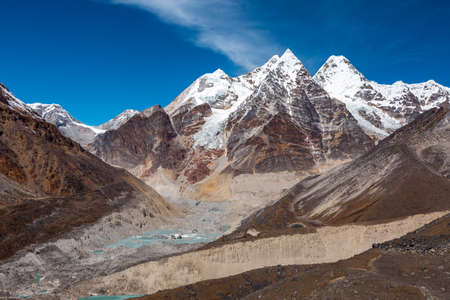 High Altitude Mountain View in Nepal Himalayaの写真素材