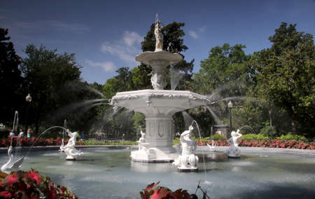 Fontain at Forsyth Parkの写真素材