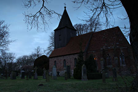 old church and graveyardの写真素材