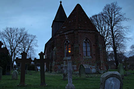 old church and graveyardの写真素材