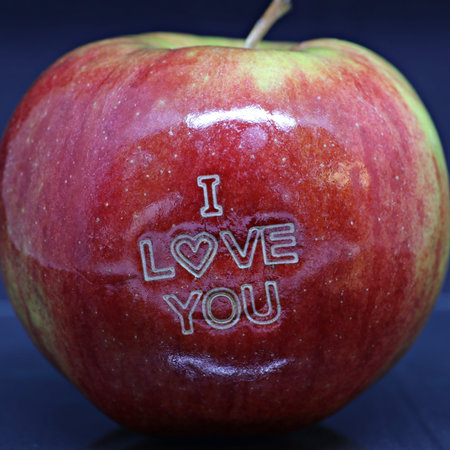 red apple I love youの写真素材