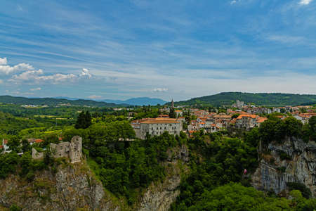 view to old town Pazin in Croatiaのeditorial素材