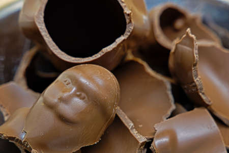 end of a chocolate santa clausの写真素材
