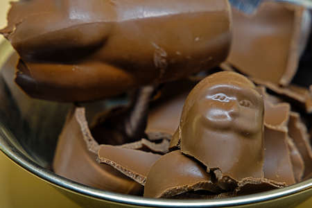 end of a chocolate santa clausの写真素材