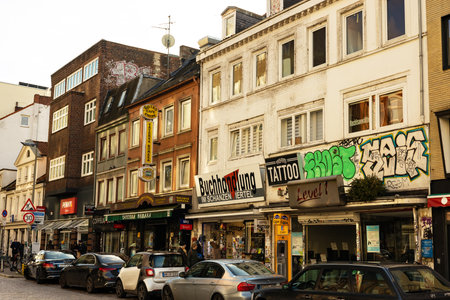 street view in the Schanzenviertel in Hamburg, Germanyのeditorial素材