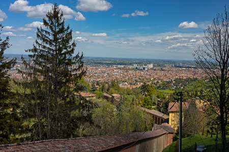 Panoramic view of Bologna, Italy from the hillのeditorial素材