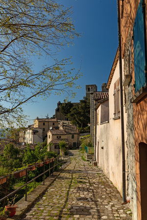 street in the beautiful town of San Leoのeditorial素材