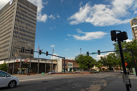 Junction Broad Street and 7th Street in Augusta, Georgiaのeditorial素材