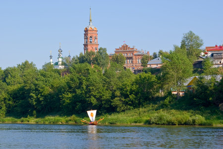 Sylva river, town Kungur, Permsky Regionの写真素材