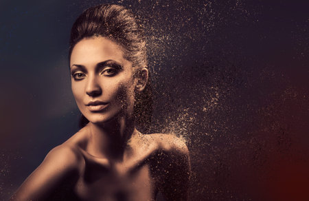 dissolving sensual nude woman