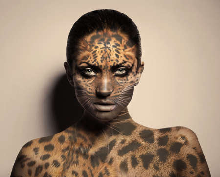 sexy leopard womanの写真素材