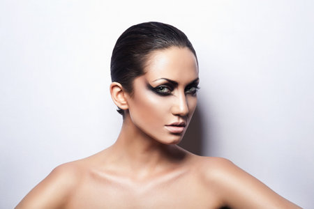close up portrait of attractive passion brunette woman