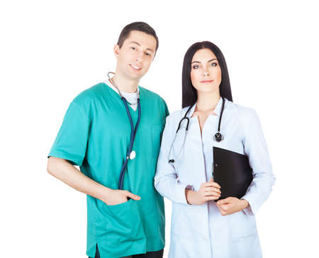 professional medical team on white backgroundの写真素材