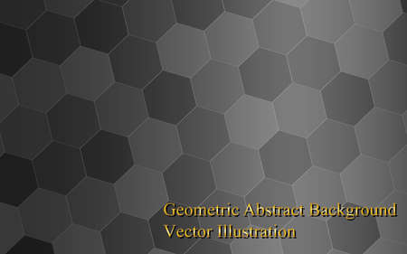 Geometry Abstract Grey Gradient with Golden Text Background, Vector Illustration.のイラスト素材