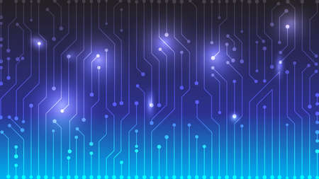 Blue Gradient Circuit board design backdrop, Vector Illustrationのイラスト素材