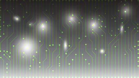 Grey Gradient with green Circuit board design backdrop, Vector Illustrationのイラスト素材
