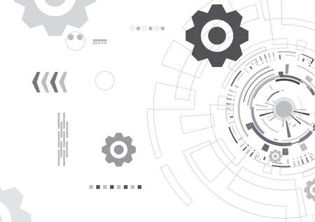 Black and White Abstract technology backdrop, concept innovation, Vector Illustrationのイラスト素材