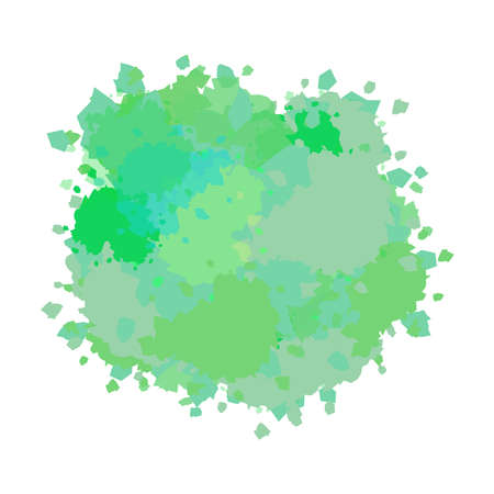 Abstract Watercolor Stain, Splashes and Drops of Light Green Color, Smudges, Droplets, Color Element For Artistic Painting Work, Vector Illustrationのイラスト素材