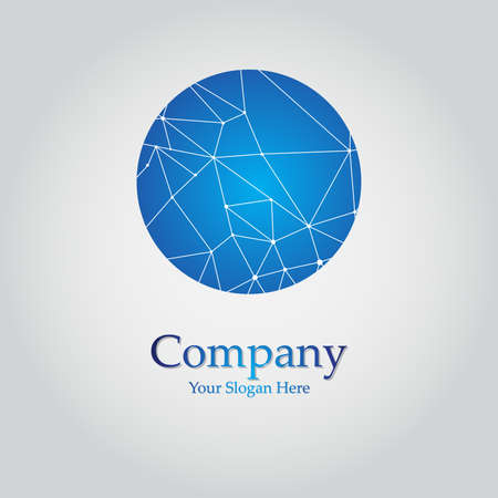 Midnight Blue Color, Company Logo Design, Abstract Circle Logo, Concept, Element, isolated on a White backgrounds, vector illustrationのイラスト素材