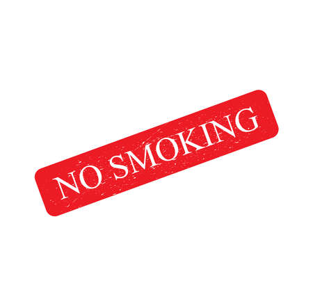 Red Rubber Stamp, text sign grunge effect, NO SMOKING isolated on white background, Vector Illustrationのイラスト素材
