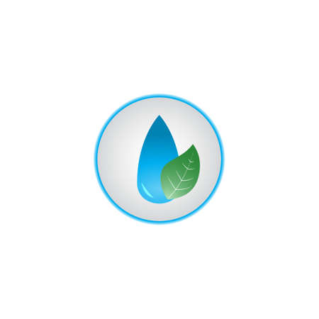 Water Leaf logo combination. Green Planet, Save The Earth Concept, For Website, Annual Report, Infographics, Vector Illustrationのイラスト素材