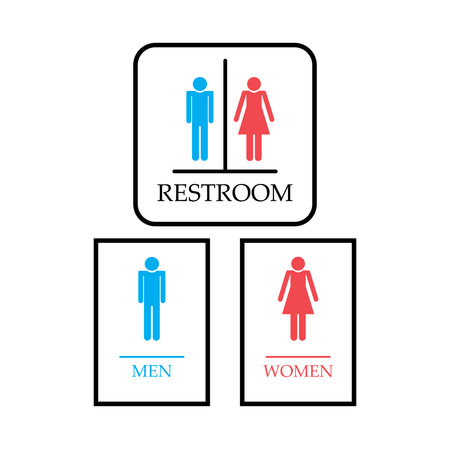 Set of Restroom Symbol, Toilet sign, Isolated, vector illustrationのイラスト素材