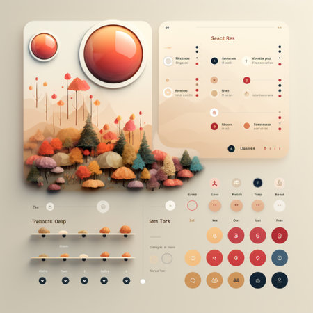 UI design for a productivity app with a minimalistic design and simple UI elements that promote productivity and focus, AI Generated.の素材