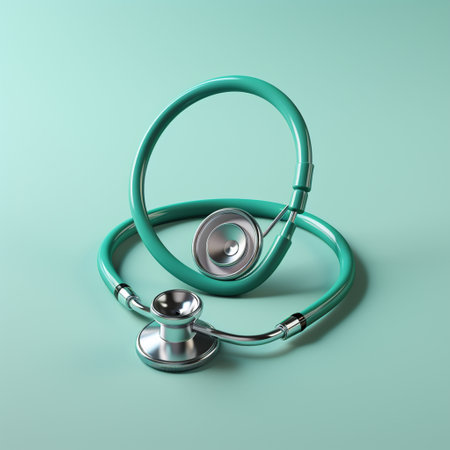 Top view of medical stethoscope, Health care concept, insurance, AI Generated.の素材