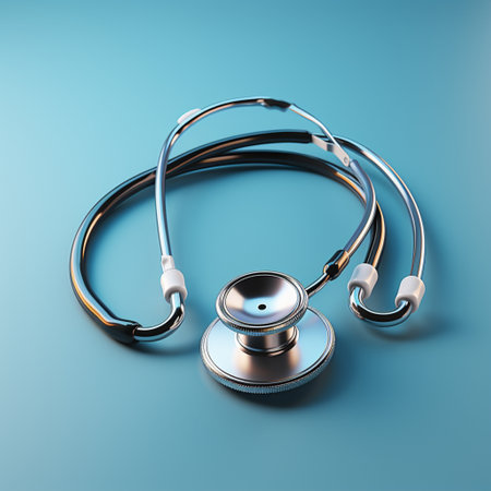 Top view of medical stethoscope, Health care concept, insurance, AI Generated.の素材