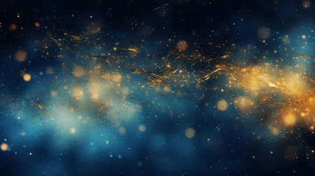 Abstract colorful glittering effect defocused design on dark background, shiny elegance fantasy bright color contrast with black concept.の素材
