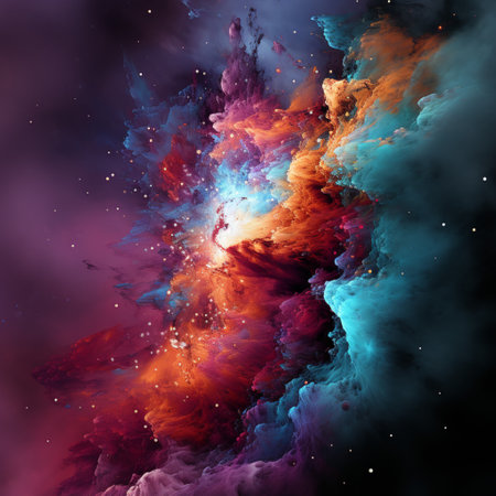 Nebula-shining stars and galaxies in space, Mysterious universe, Colorful cosmos with stardust and milky way, Magic color galaxy.の素材