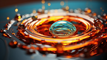 Colorful Water Droplet Abstract liquid design, Splash and waves.の素材