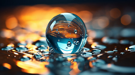 Colorful Water Droplet Abstract liquid design, Splash and waves.の素材