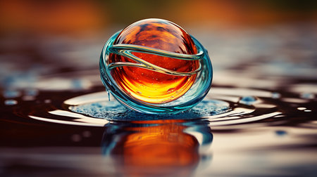 Colorful Water Droplet Abstract liquid design, Splash and waves.の素材