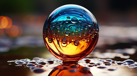 Colorful Water Droplet Abstract liquid design, Splash and waves.の素材