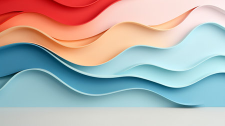 Pastel color papercut design on background.の素材