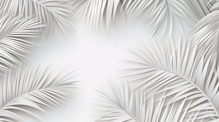 Tropical frame with palm leaves Design on background, Copy space, Summer background.の素材