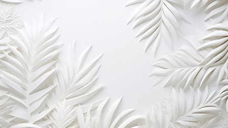 Tropical frame with palm leaves Design on background, Copy space, Summer background.の素材