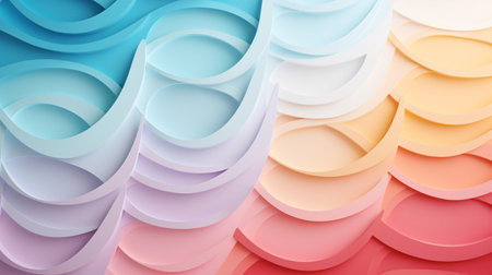 Pastel color papercut design on background.の素材