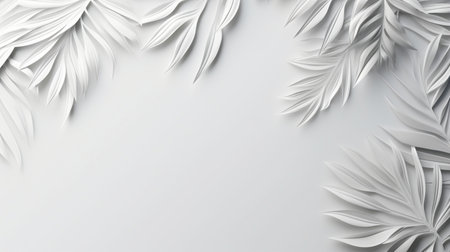 Tropical frame with palm leaves Design on background, Copy space, Summer background.の素材
