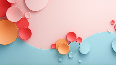 Pastel color papercut design on background.の素材