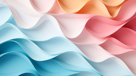 Pastel color papercut design on background.の素材