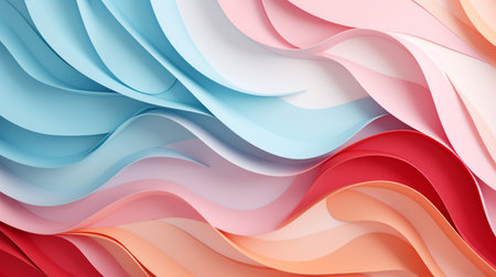 Pastel color papercut design on background.の素材