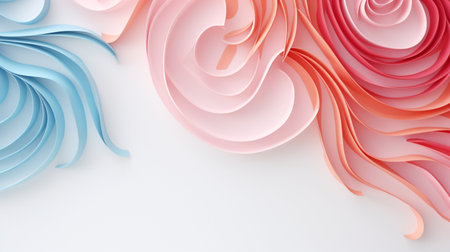 Pastel color papercut design on background.の素材